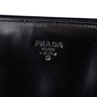 Prada 1995 Black Spazzolato Tote Bag