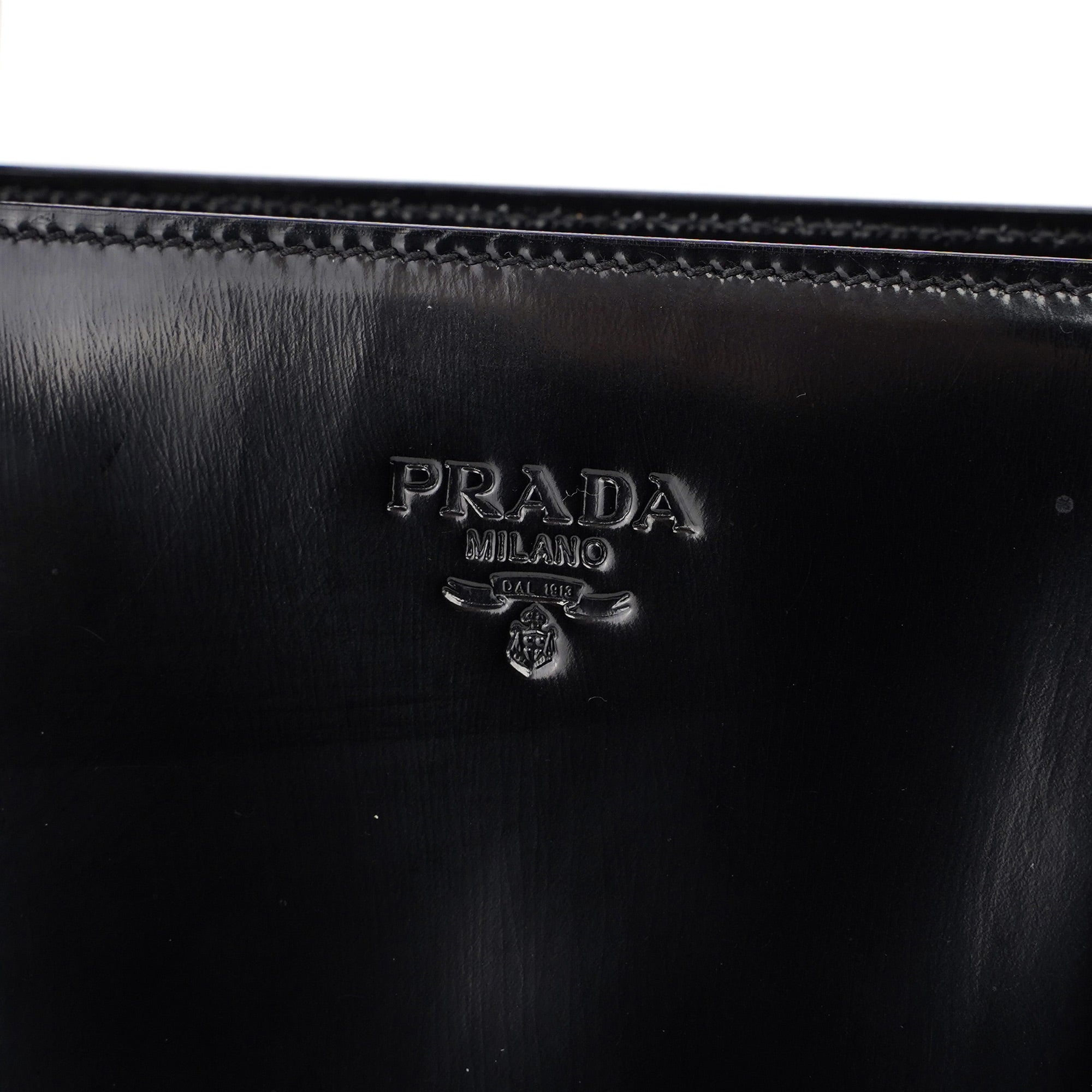 Prada 1995 Black Spazzolato Tote Bag