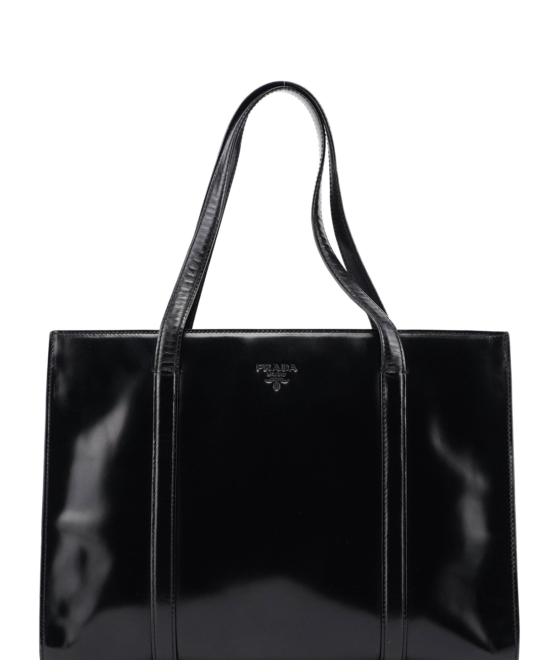 Prada 1995 Black Spazzolato Tote Bag