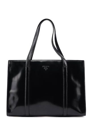 Prada 1995 Black Spazzolato Tote Bag