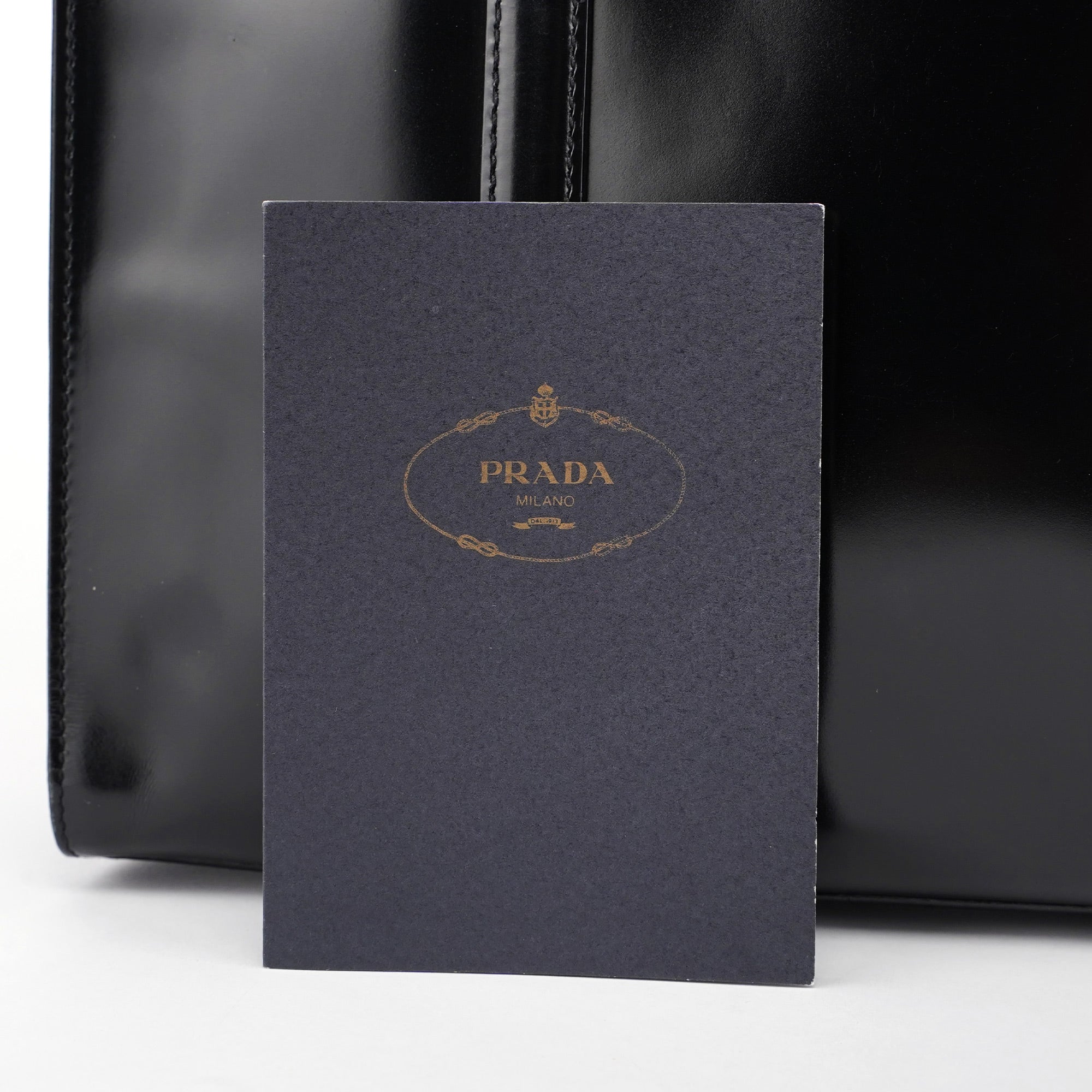 Prada 1995 Black Spazzolato Tote Bag