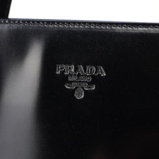 Prada 1995 Black Spazzolato Tote Bag