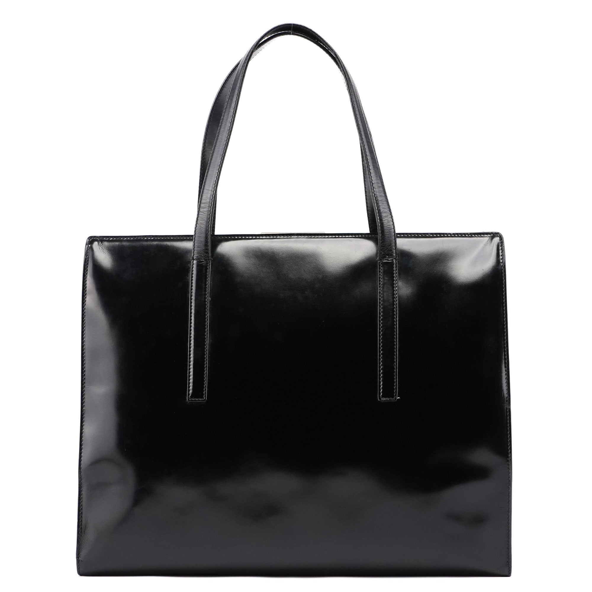 Prada 1995 Black Spazzolato Tote Bag