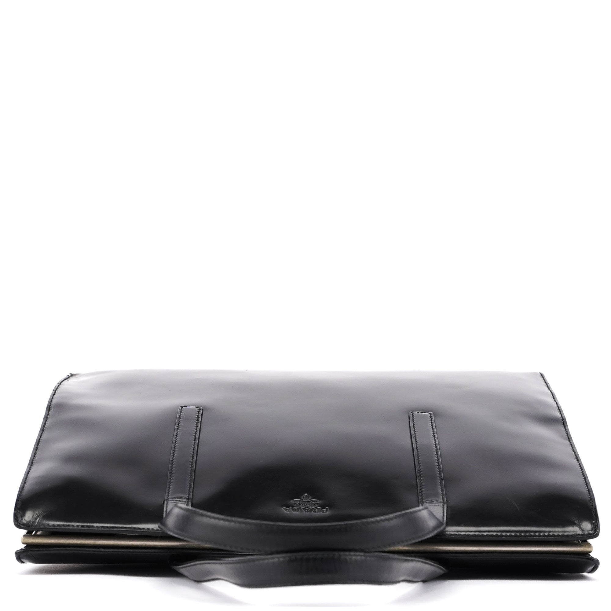 Prada 1995 Black Spazzolato Tote Bag