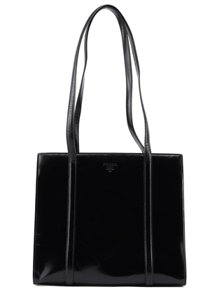 Prada 1995 Black Spazzolato Tote Bag