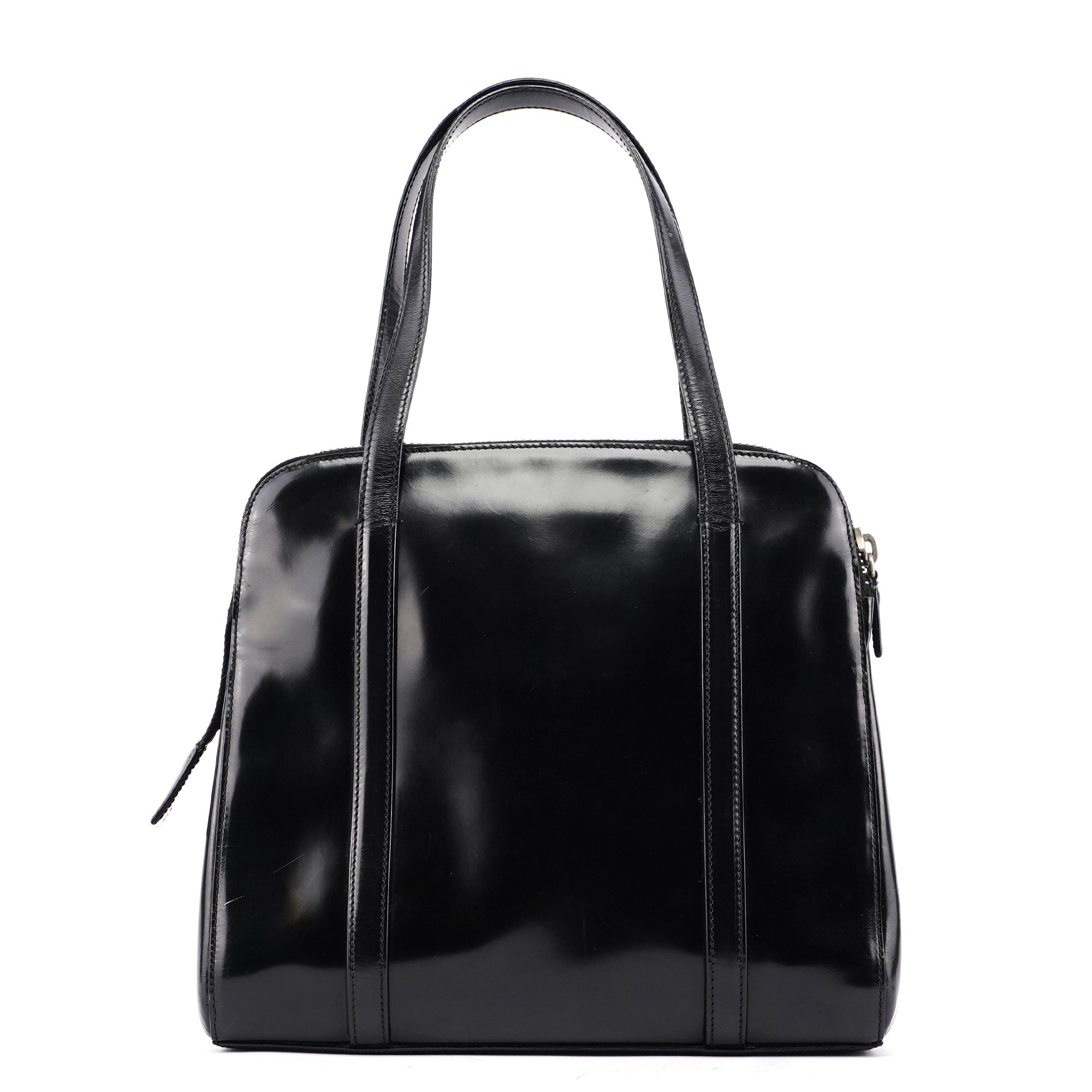 Prada 1995 Black Spazzolato Tote Bag