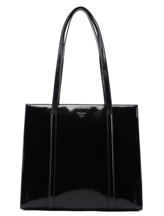 Prada 1995 Black Spazzolato Tote Bag