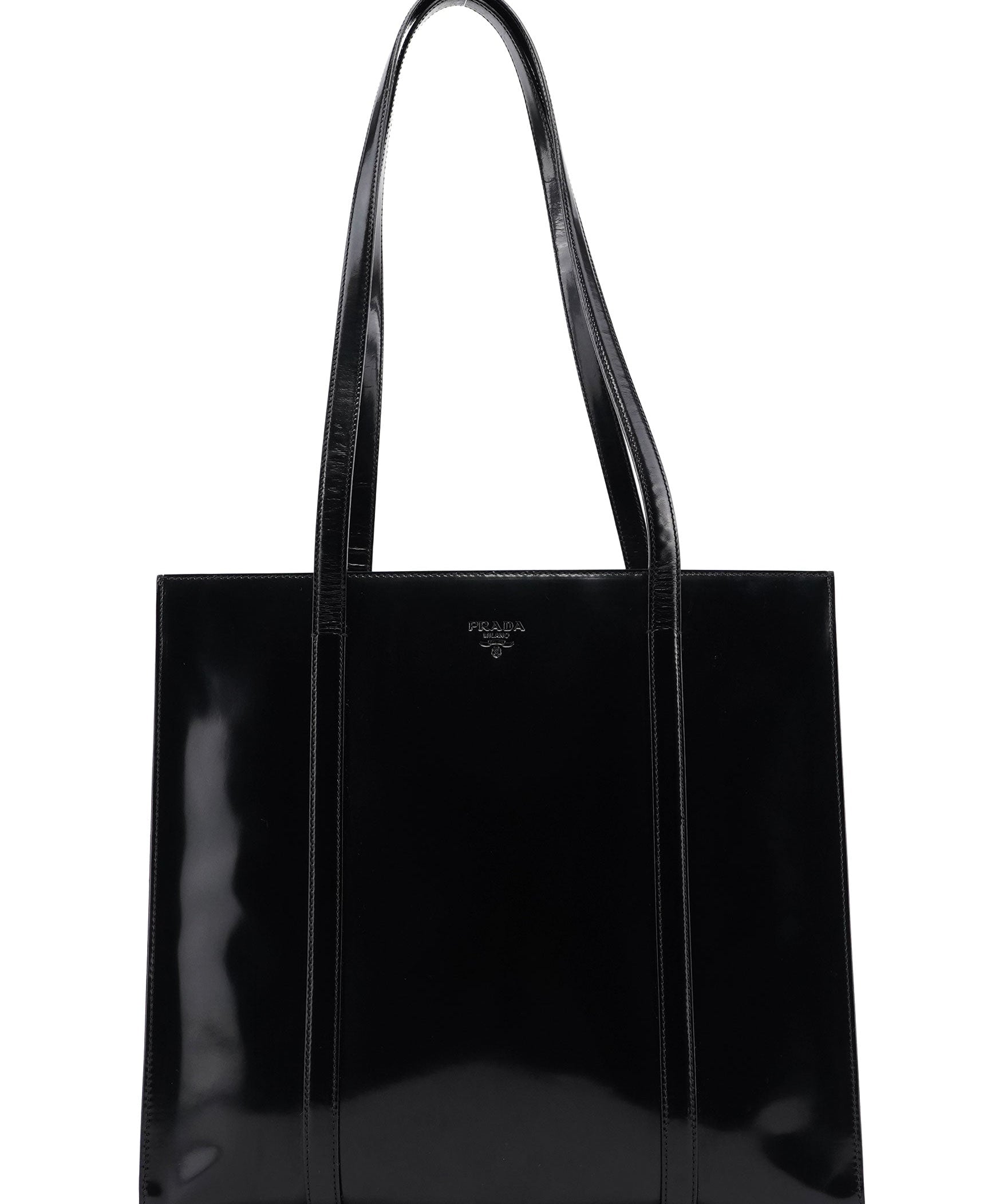 Prada 1995 Black Spazzolato Tote Bag