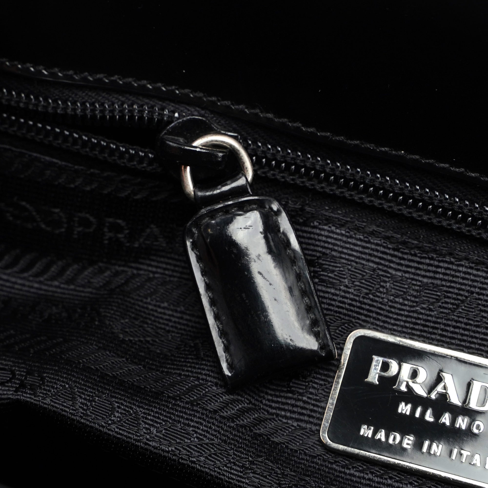 Prada 1995 Black Spazzolato Tote Bag