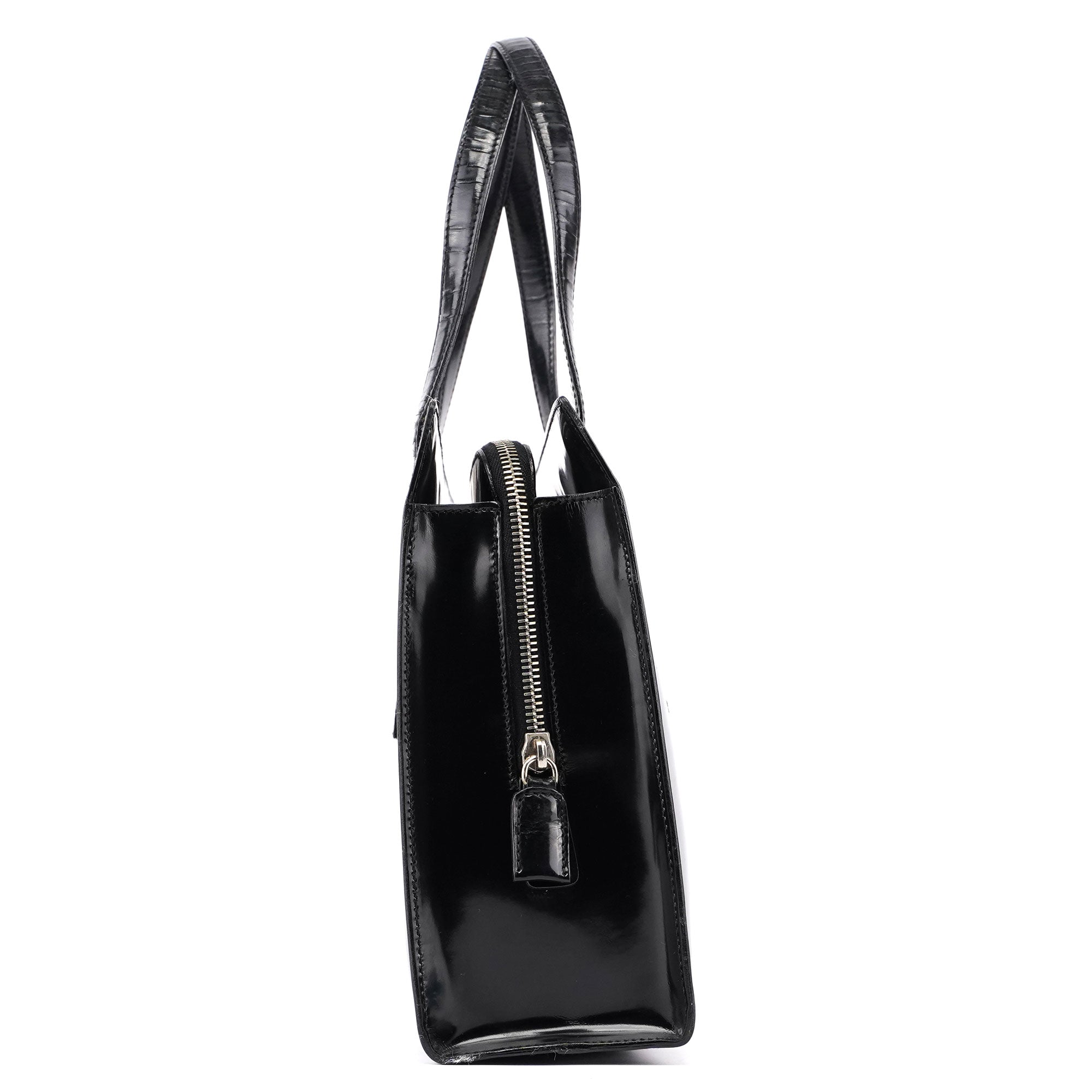 Prada 1995 Black Spazzolato Tote Bag