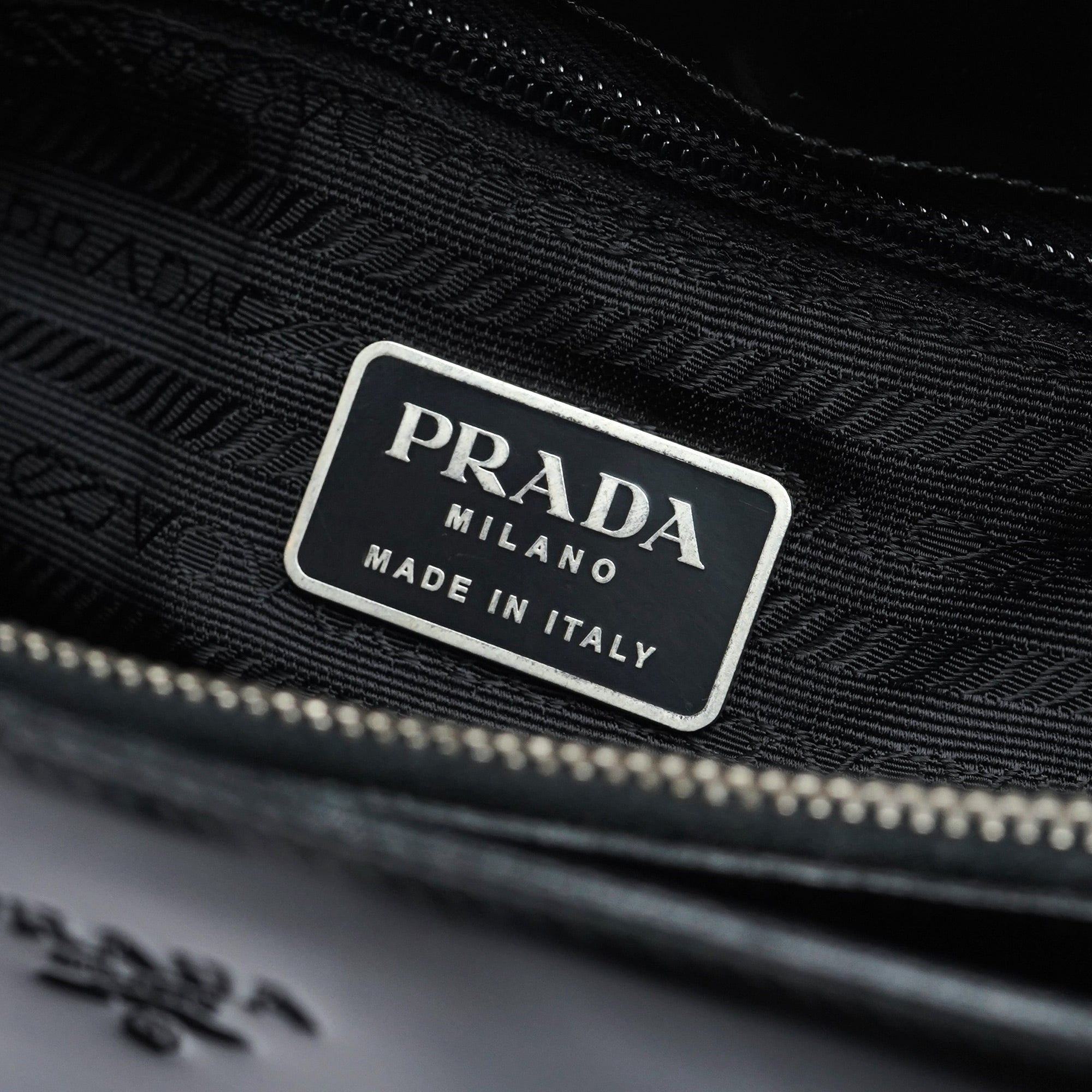 Prada 1995 Black Spazzolato Tote Bag