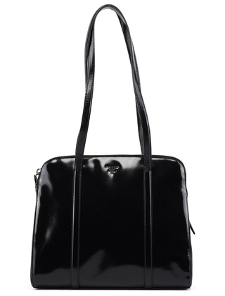 Prada 1995 Black Spazzolato Tote Bag