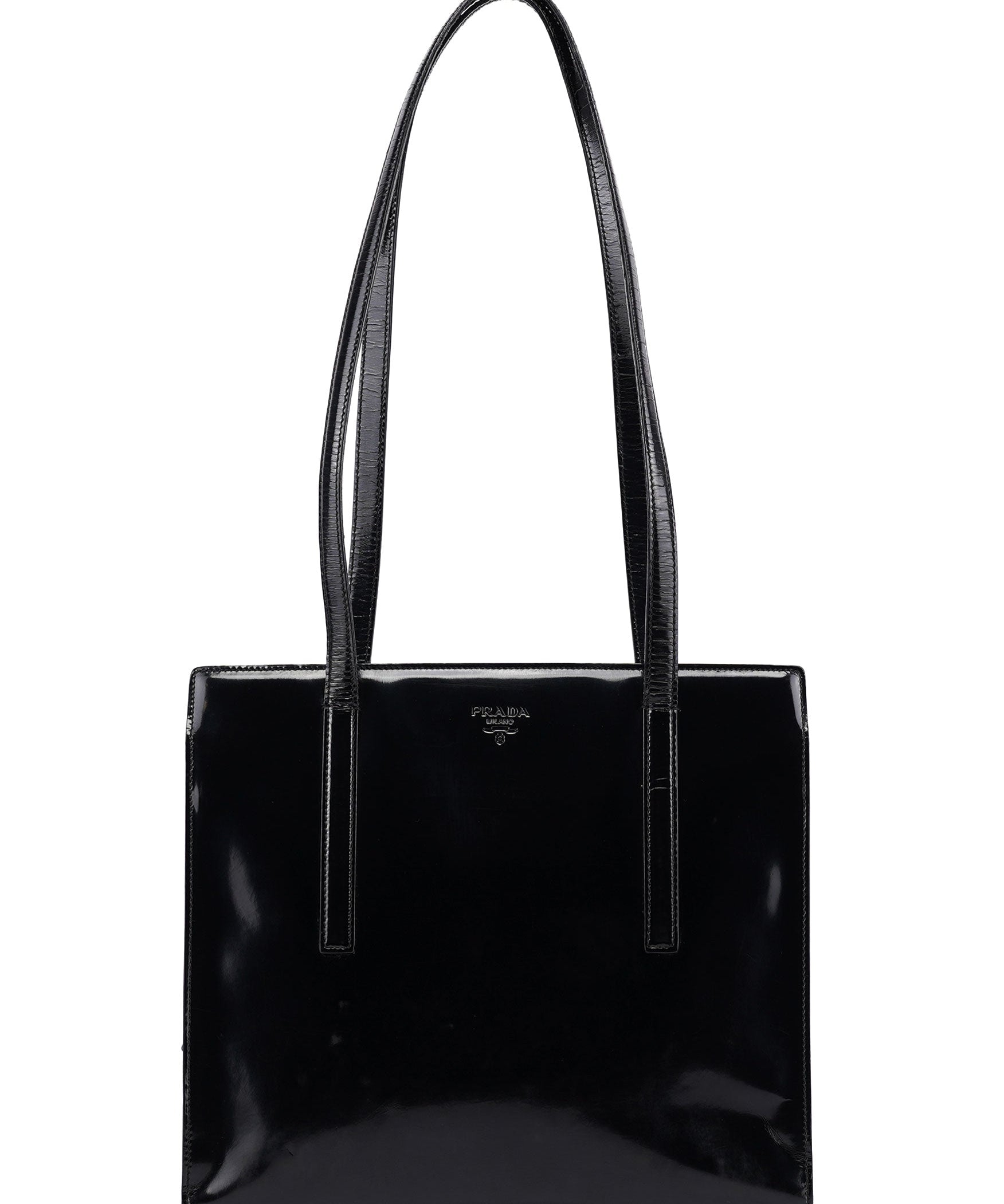 Prada 1995 Black Spazzolato Tote Bag
