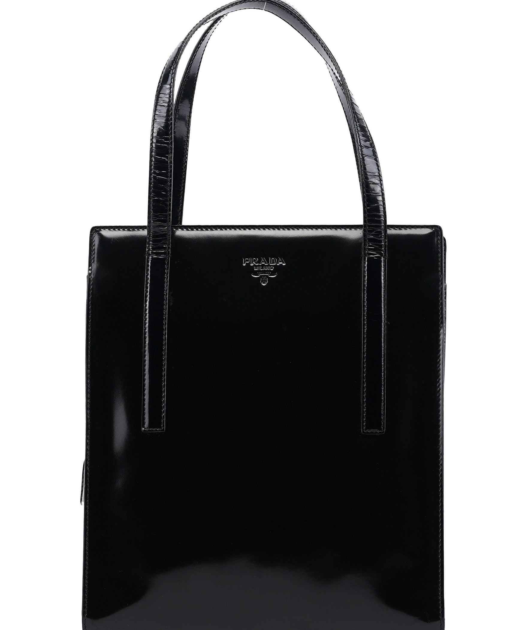 Prada 1995 Black Spazzolato Tote Bag