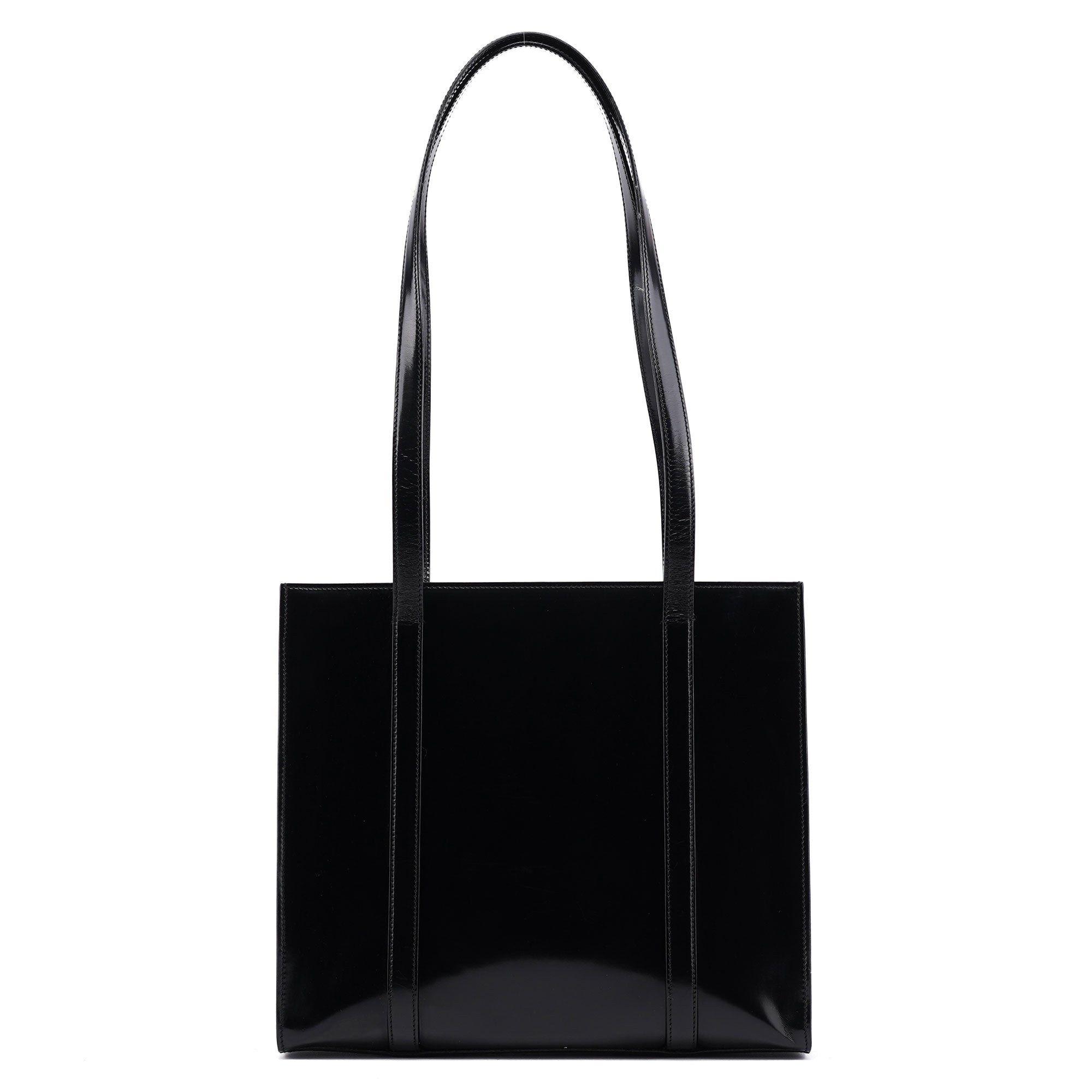 Prada 1995 Black Spazzolato Tote Bag