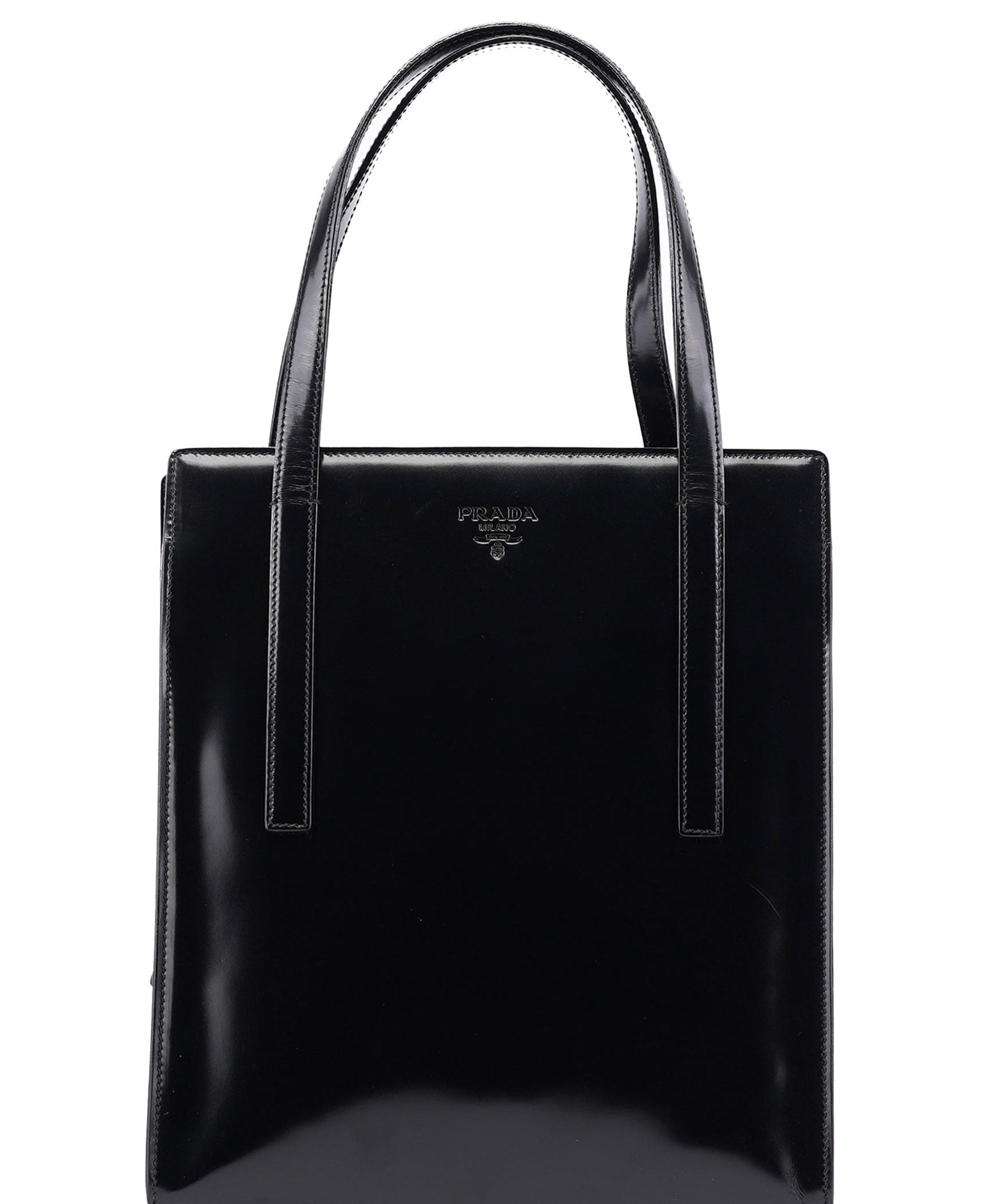 Prada 1995 Black Spazzolato Tote Bag