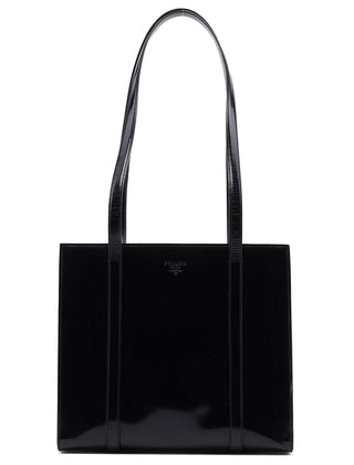 Prada 1995 Black Spazzolato Tote Bag