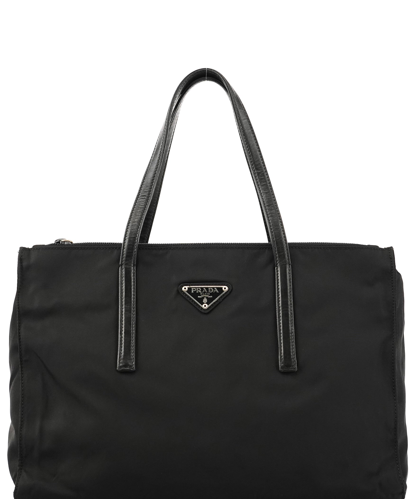 Prada 1995 Black Tessuto Nappa Nylon Tote Bag