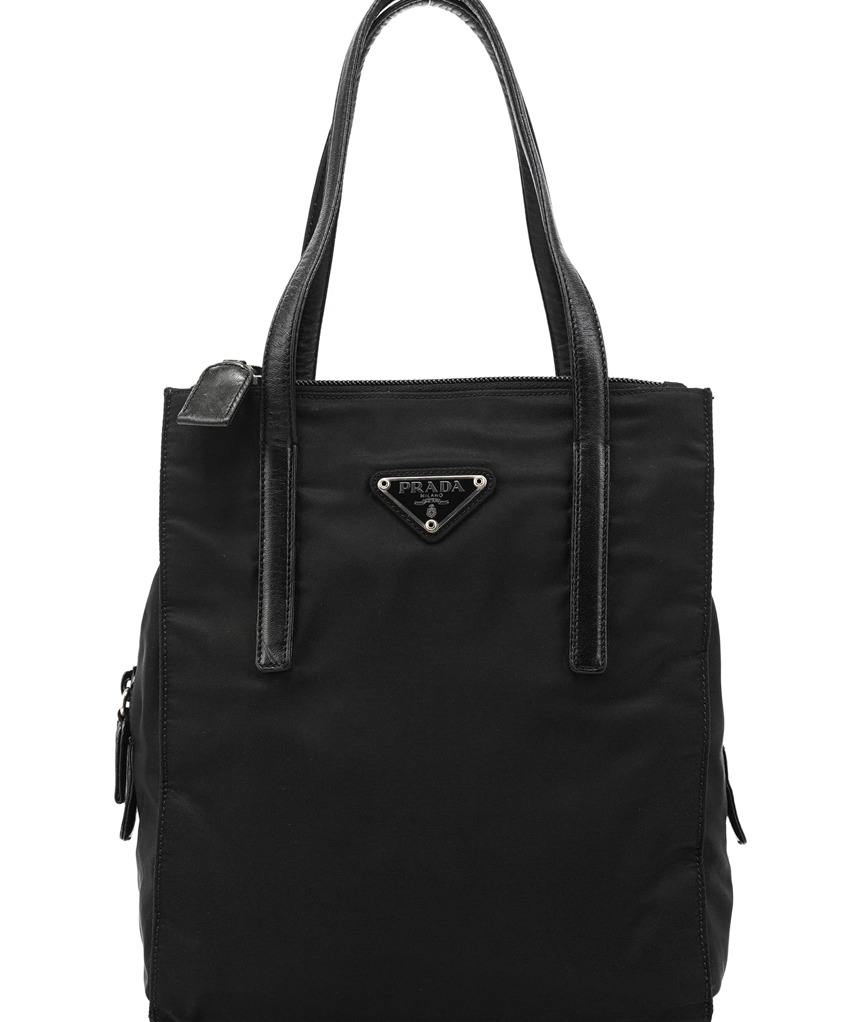Prada 1995 Black Tessuto Nappa Nylon Tote Bag