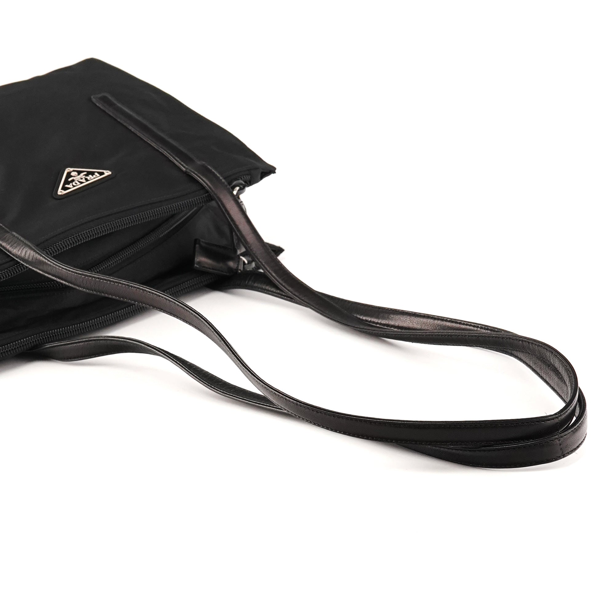 Prada 1995 Black Tessuto Nappa Tote Bag