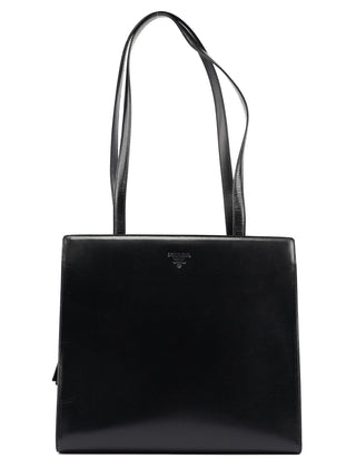 Prada 1995 Black Vitello Calfskin Tote Bag