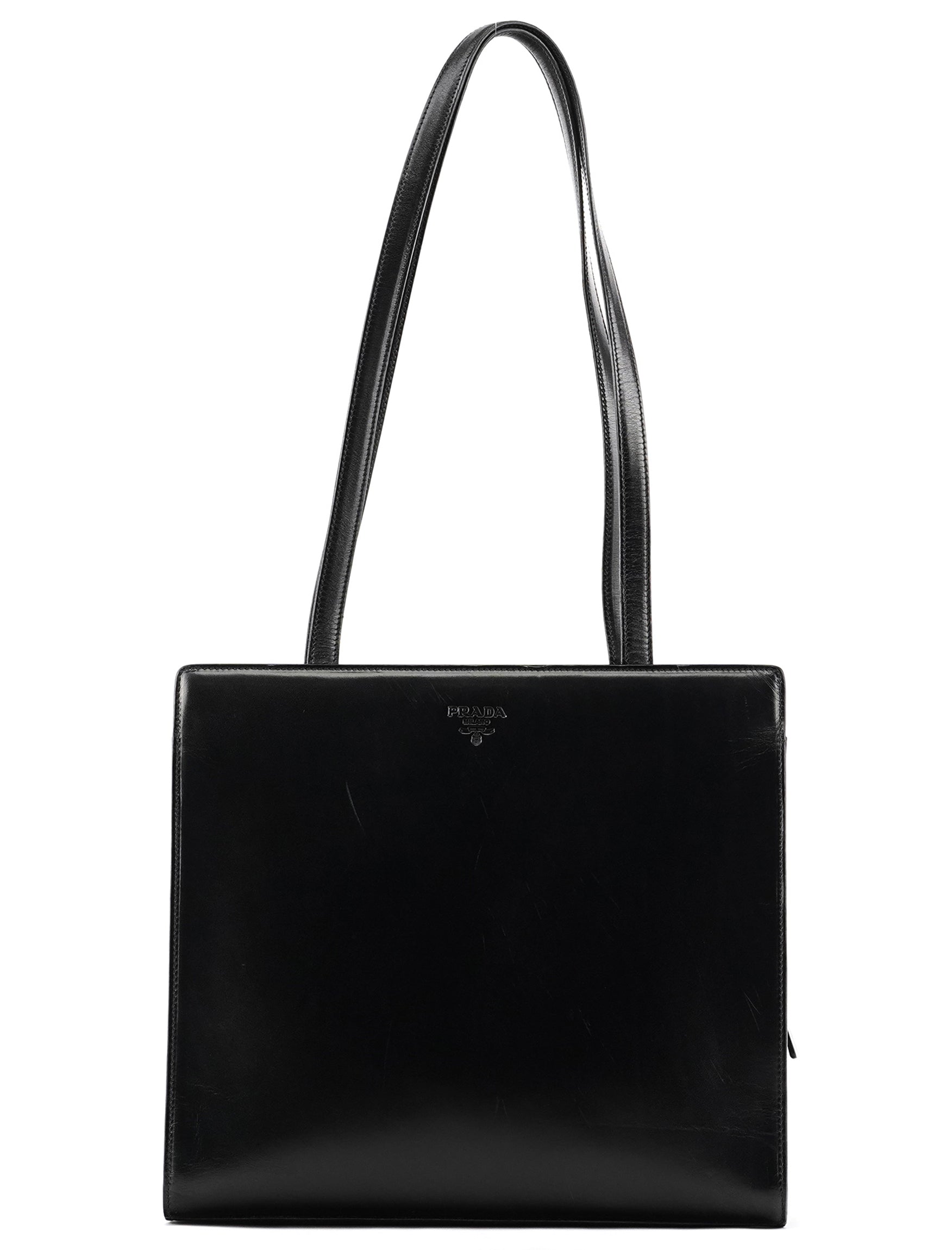 Prada 1995 Black Vitello Sport Tote Bag