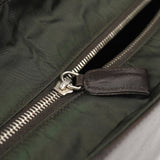 Prada 1995 Brown Green Nappa Tessuto Nylon Tote Bag