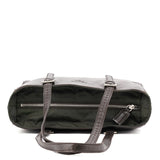Prada 1995 Brown Green Nappa Tessuto Nylon Tote Bag
