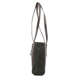 Prada 1995 Brown Green Nappa Tessuto Nylon Tote Bag