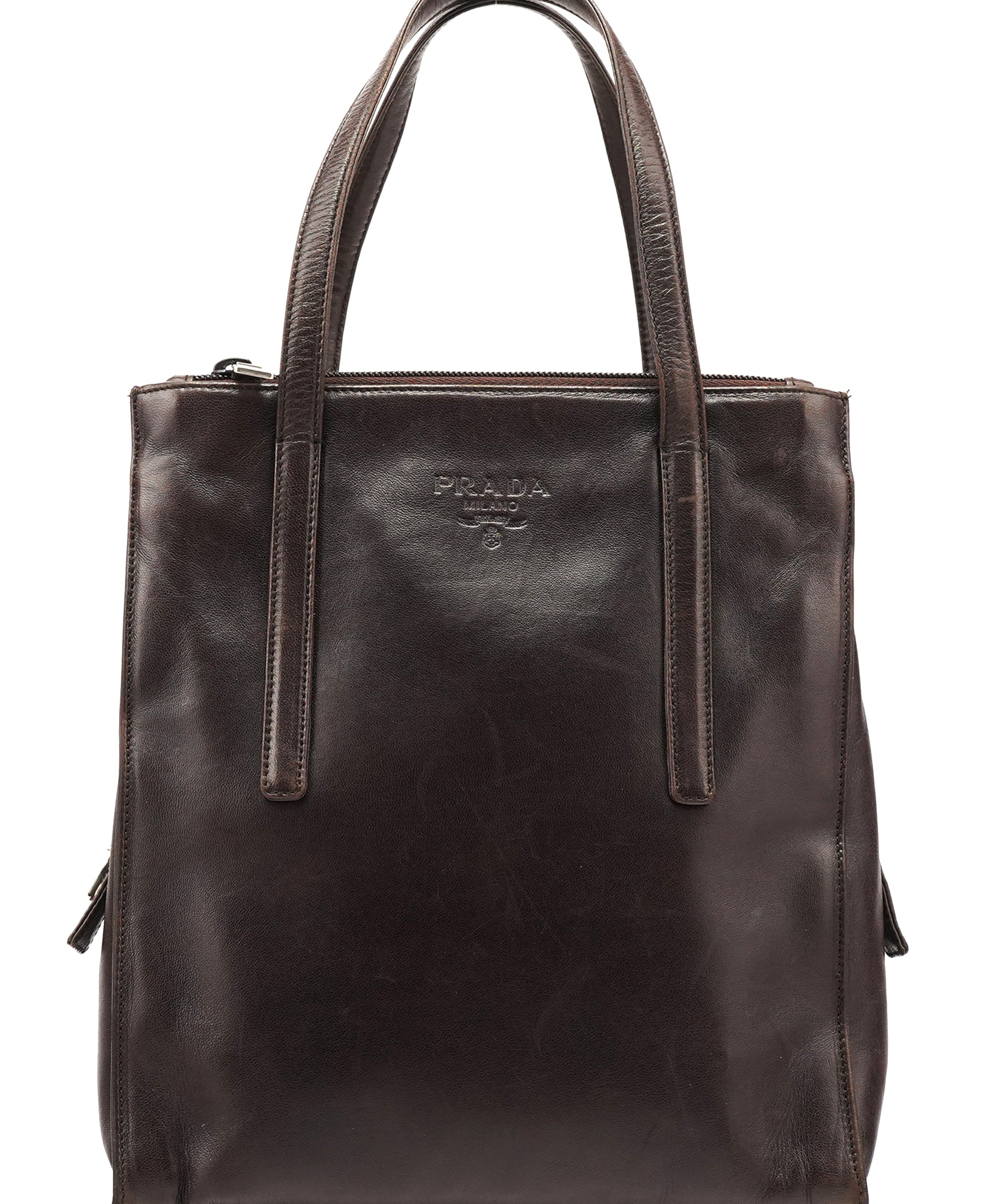 Prada 1995 Brown Nappa Sport Leather Tote Bag