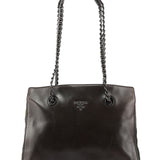 Prada 1995 Brown Nappa Tessuto Chain Tote