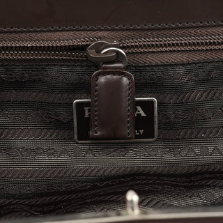 Prada 1995 Brown Spazzolato Sport Clutch Tote Bag