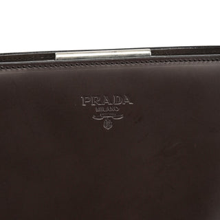 Prada 1995 Brown Spazzolato Sport Clutch Tote Bag