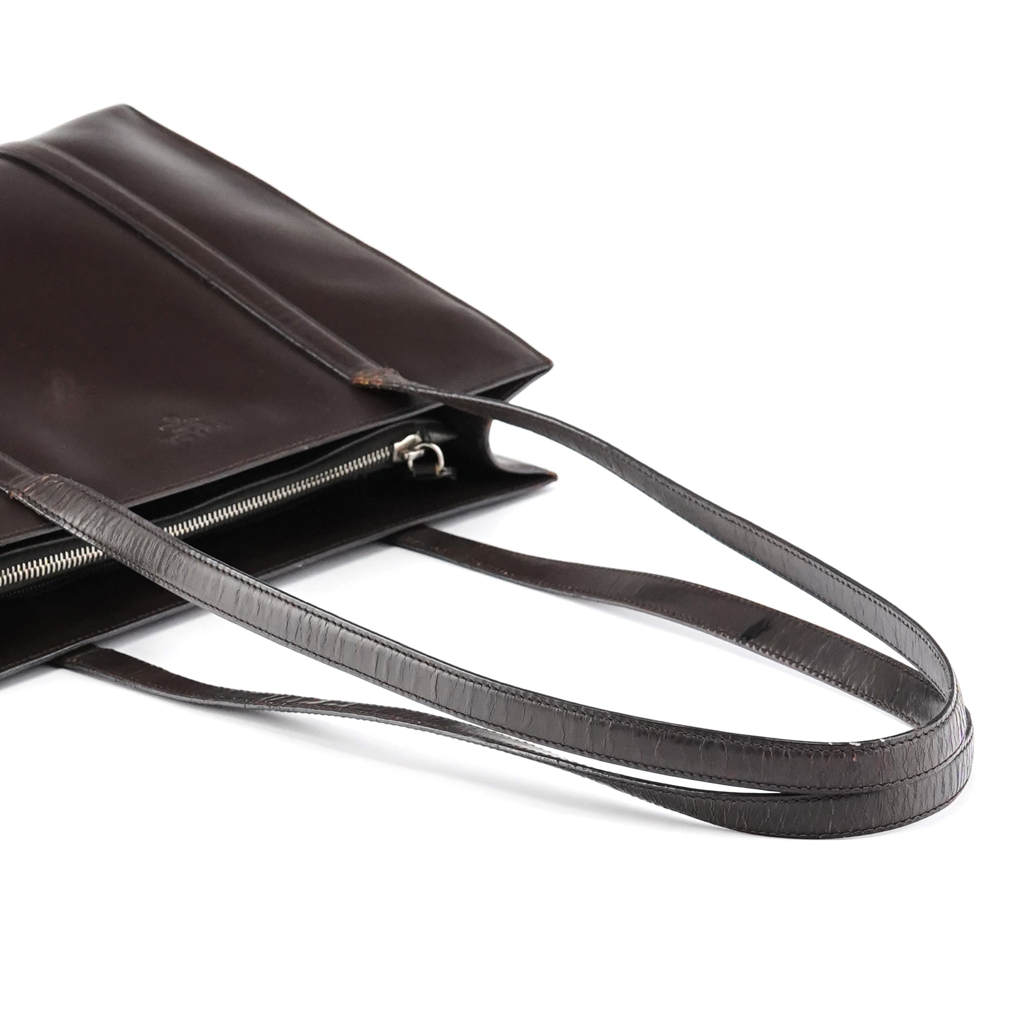 Prada 1995 Sac cabas Spazzolato Sport en cuir verni marron