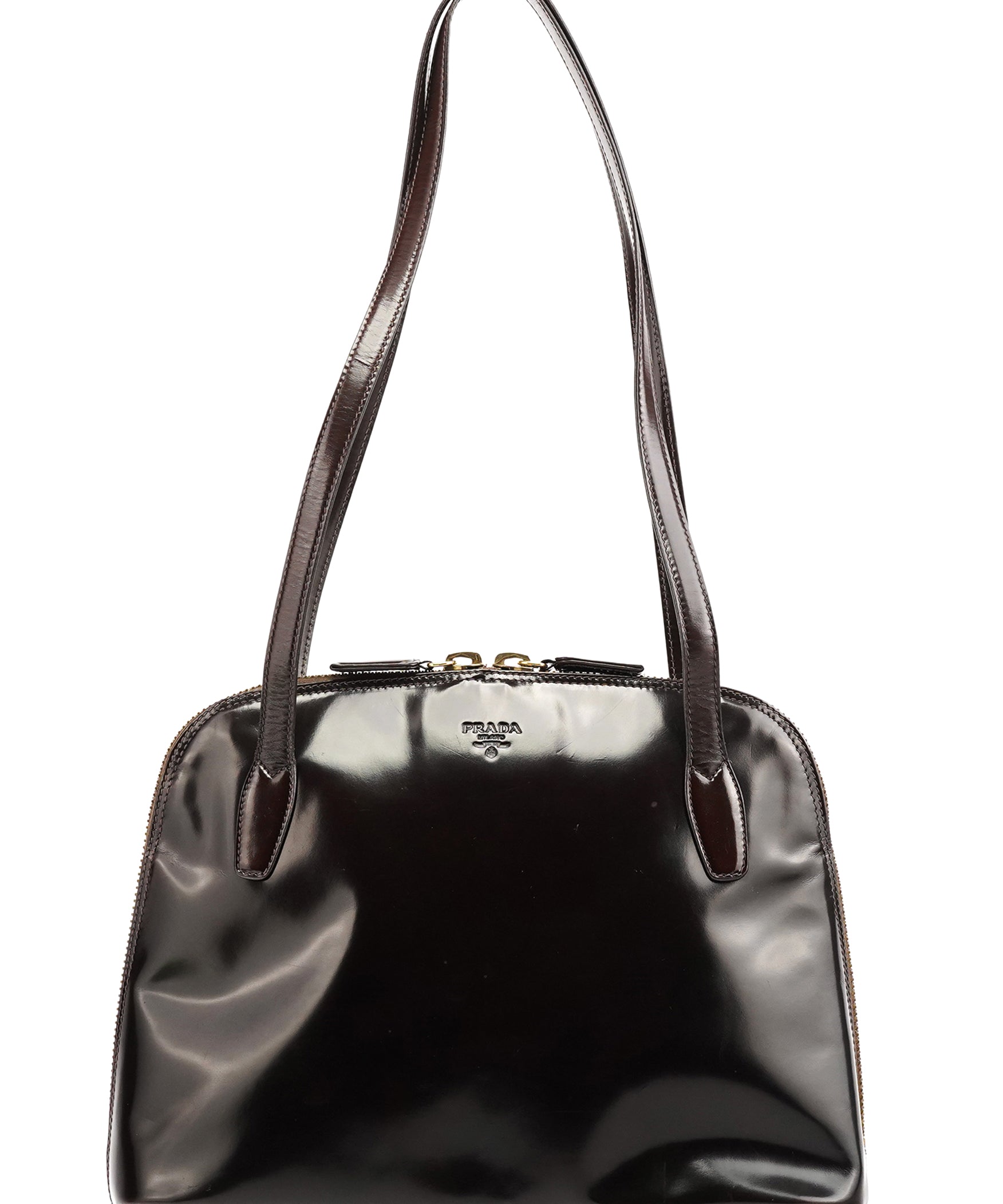 Prada 1995 Brown Spazzolato Sport Tote Bag