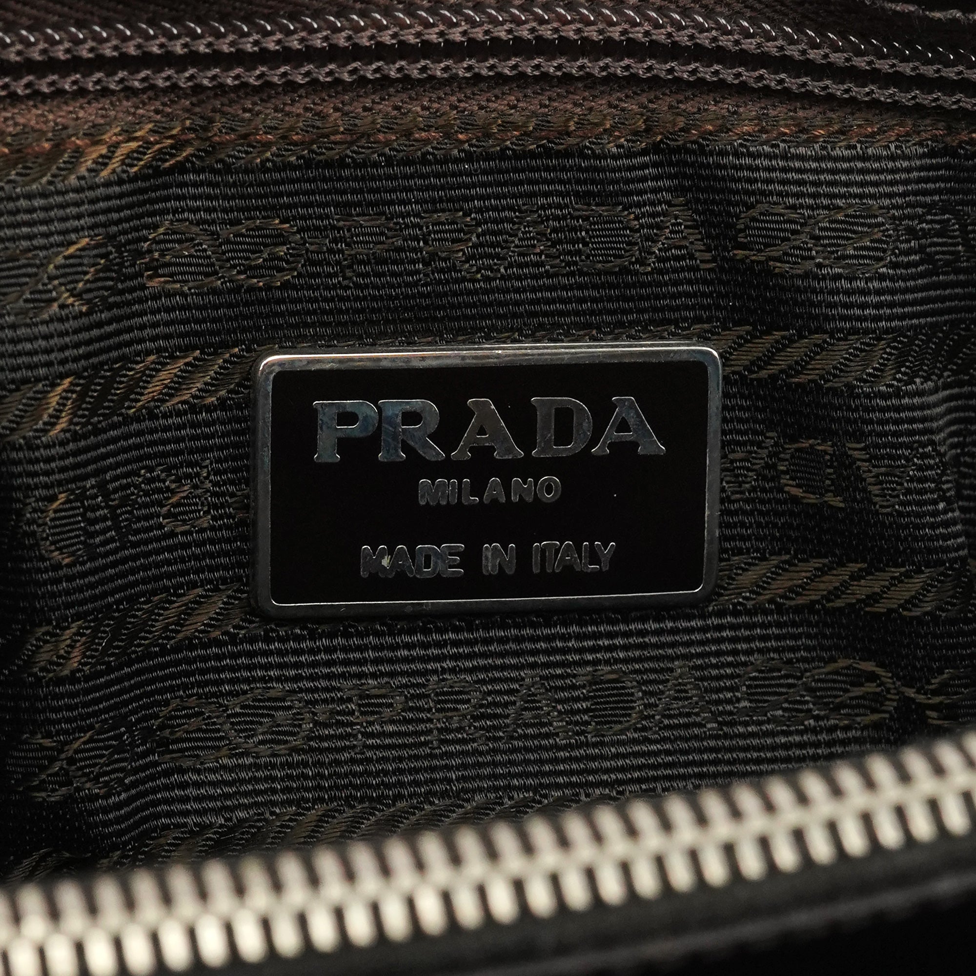 Prada 1995 Spazzolato Sport tote i brunt laklæder