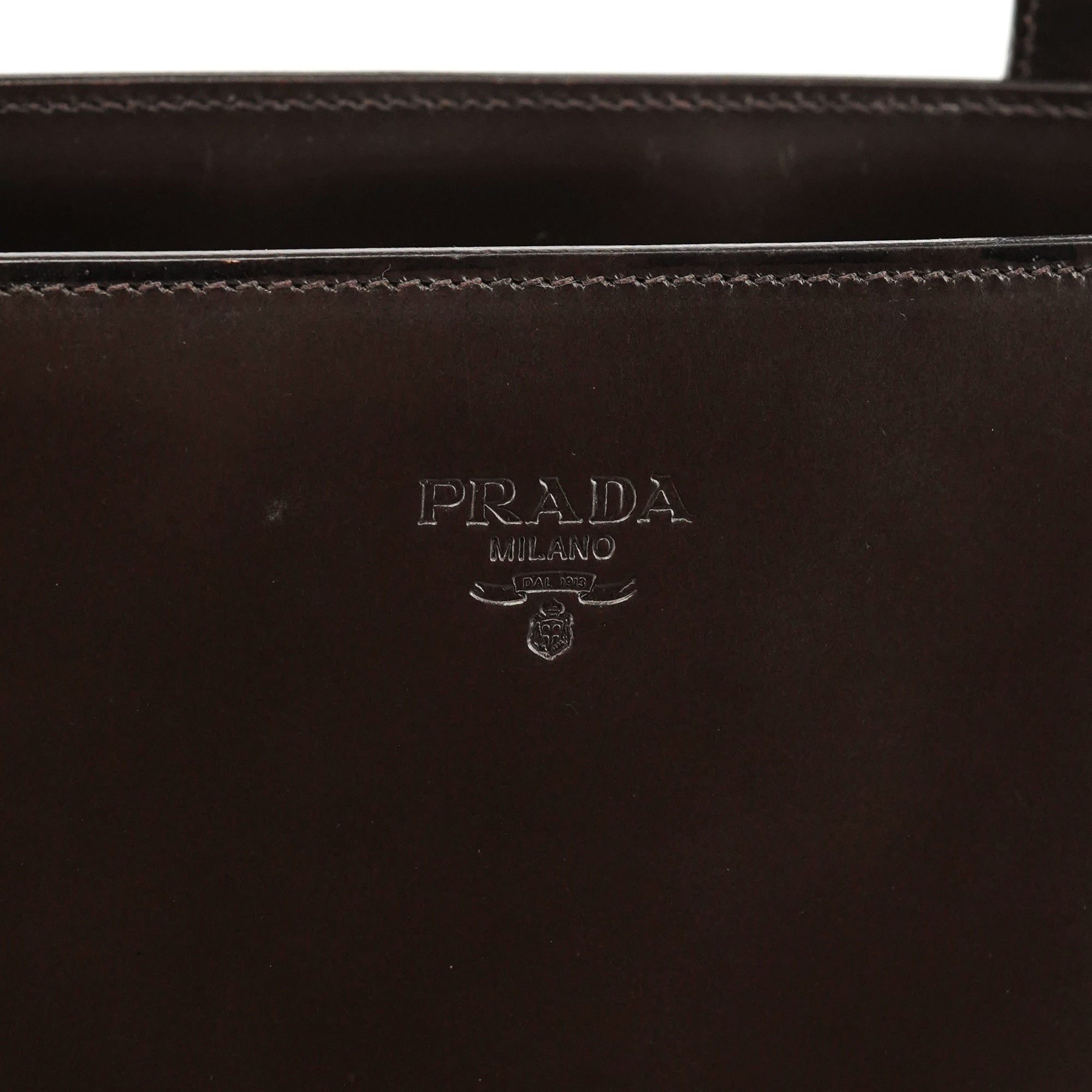 Prada 1995 Spazzolato Sport tote i brunt laklæder