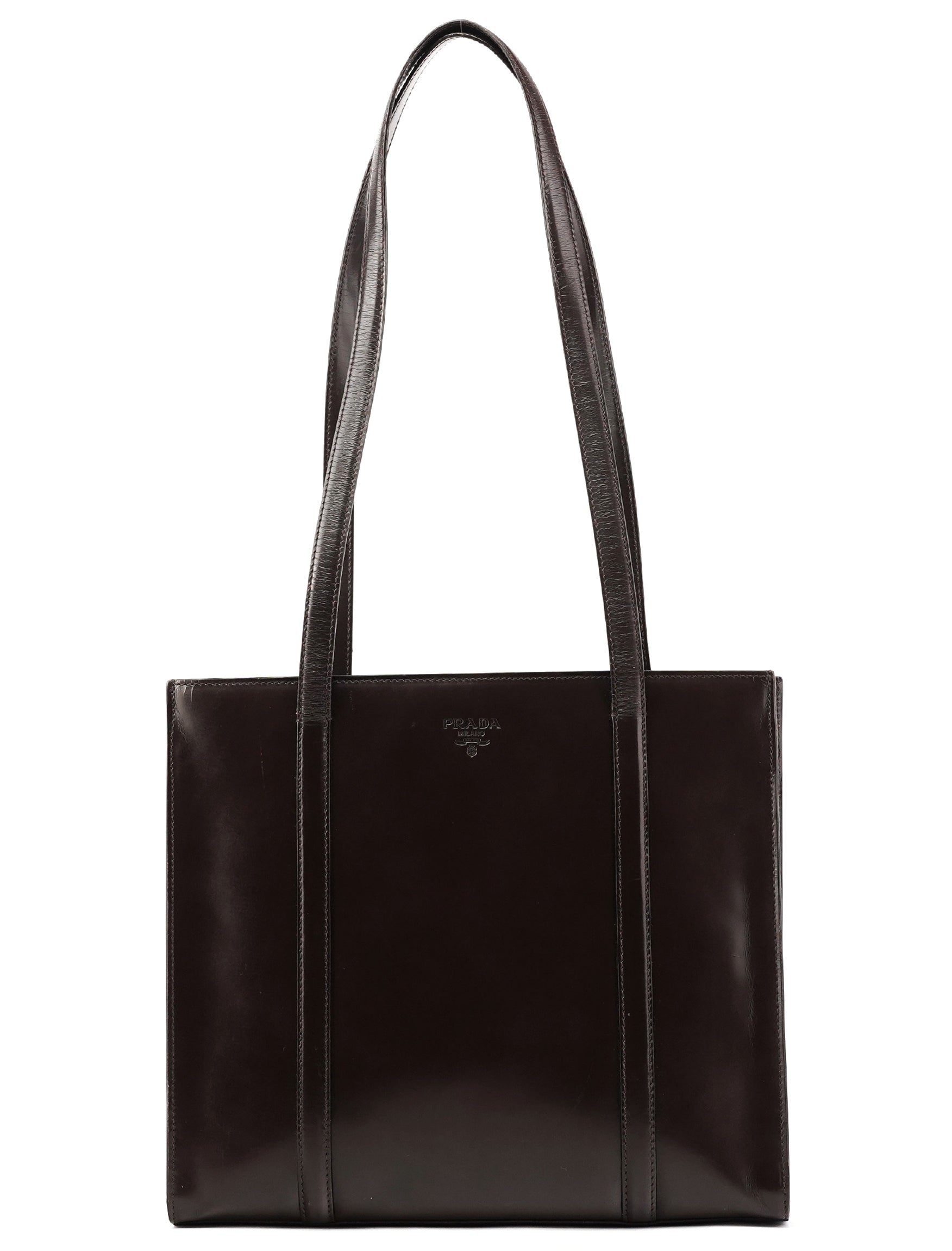 Prada 1995 Spazzolato Sport tote i brunt laklæder