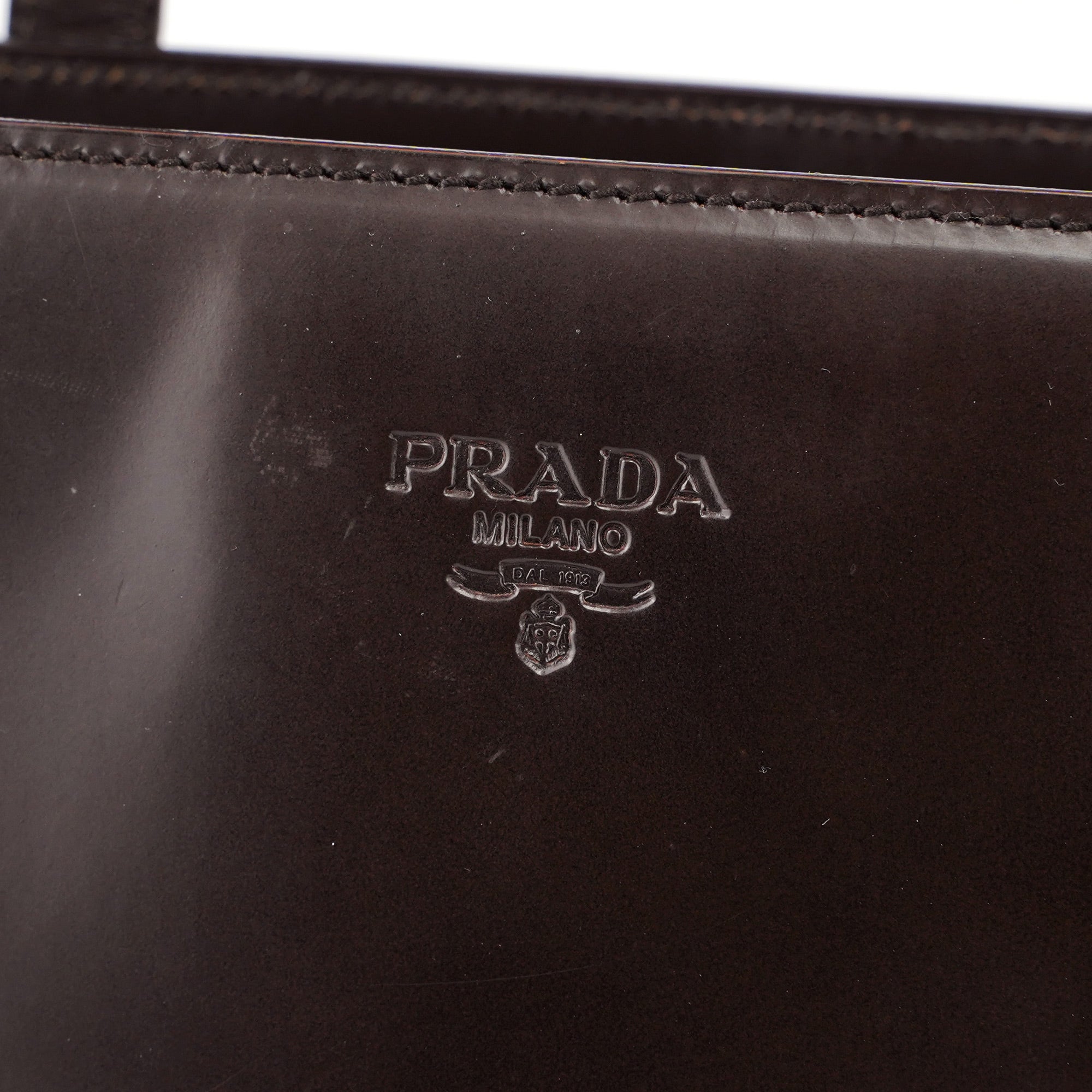 Prada 1995 Tote Bag aus braunem Spazzolato-Leder