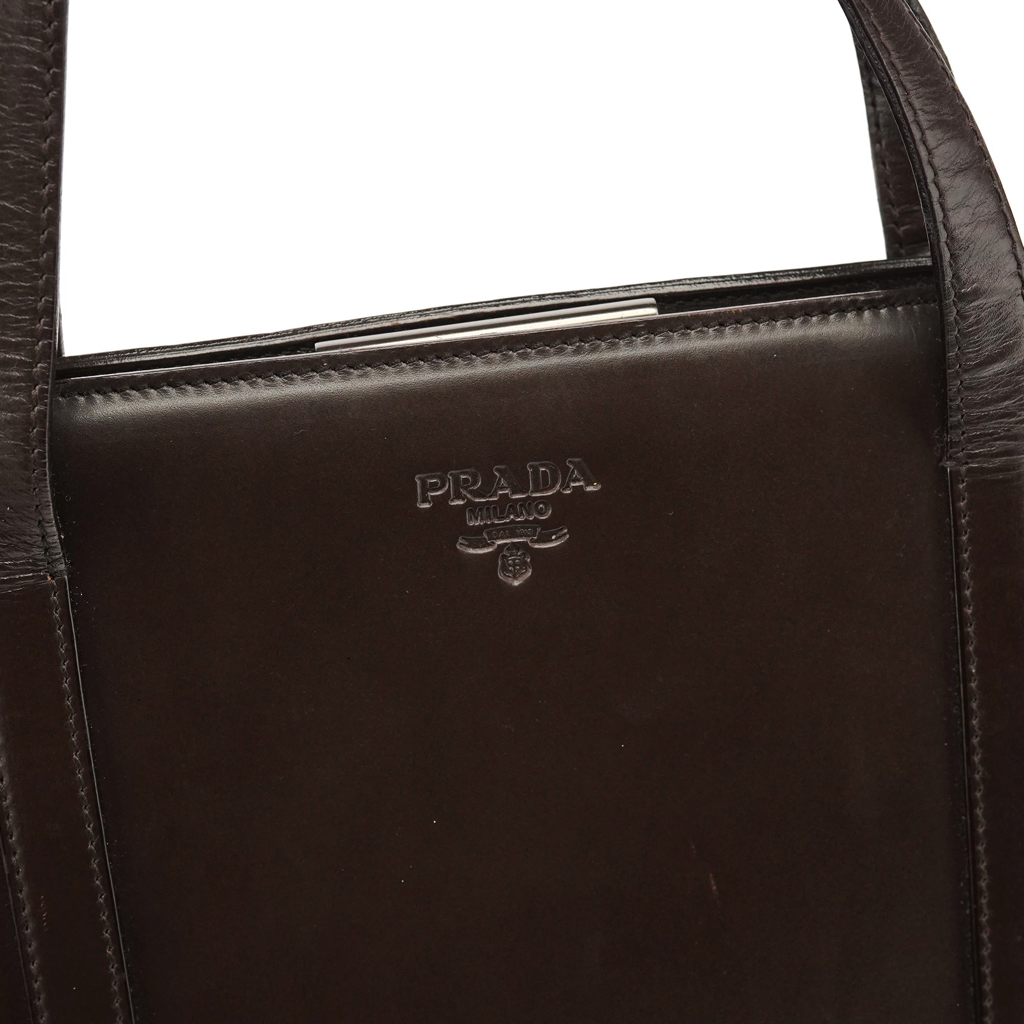 Prada 1995 Brown Vitello Sport Tote Bag