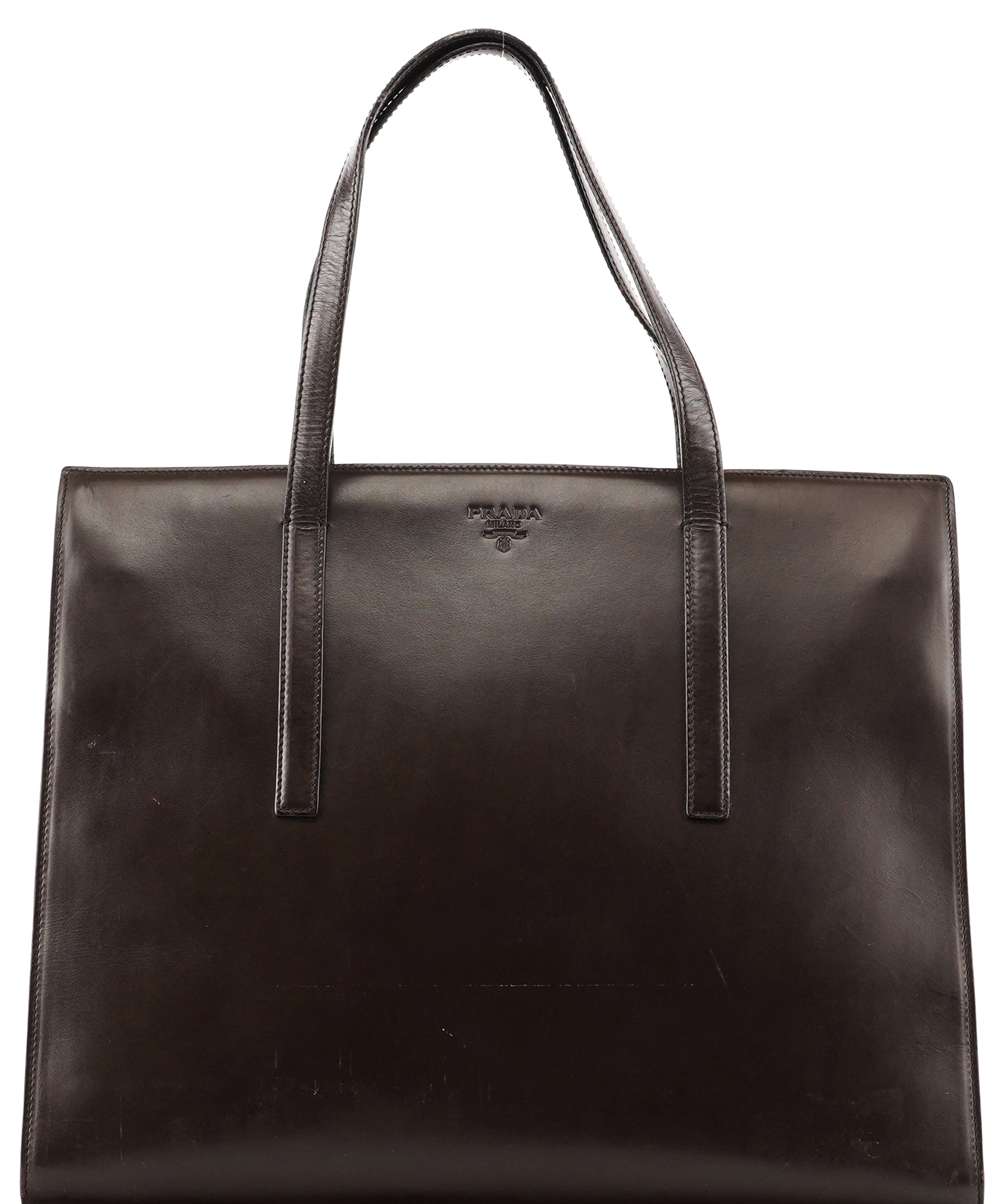 Prada 1995 Brown Vitello Sport Tote Bag