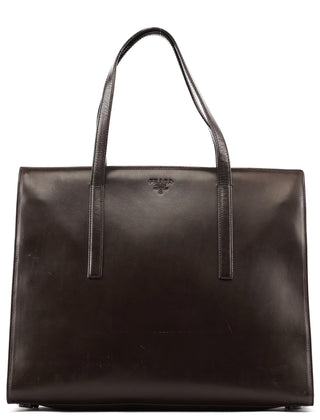 Prada 1995 Brown Vitello Sport Tote Bag