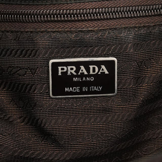 Prada 1995 Dark Brown Spazzolato Box Tote Bag