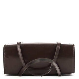 Prada 1995 Dark Brown Spazzolato Box Tote Bag
