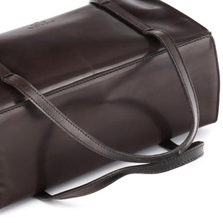 Prada 1995 Dark Brown Spazzolato Box Tote Bag