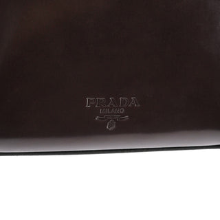 Prada 1995 Dark Brown Spazzolato Box Tote Bag
