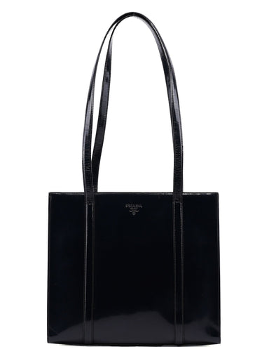 Prada 1995 Dark Navy Spazzolato Tote Bag