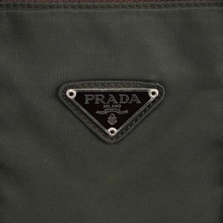 Prada 1995 Green Tessuto Nappa Nylon Tote Bag