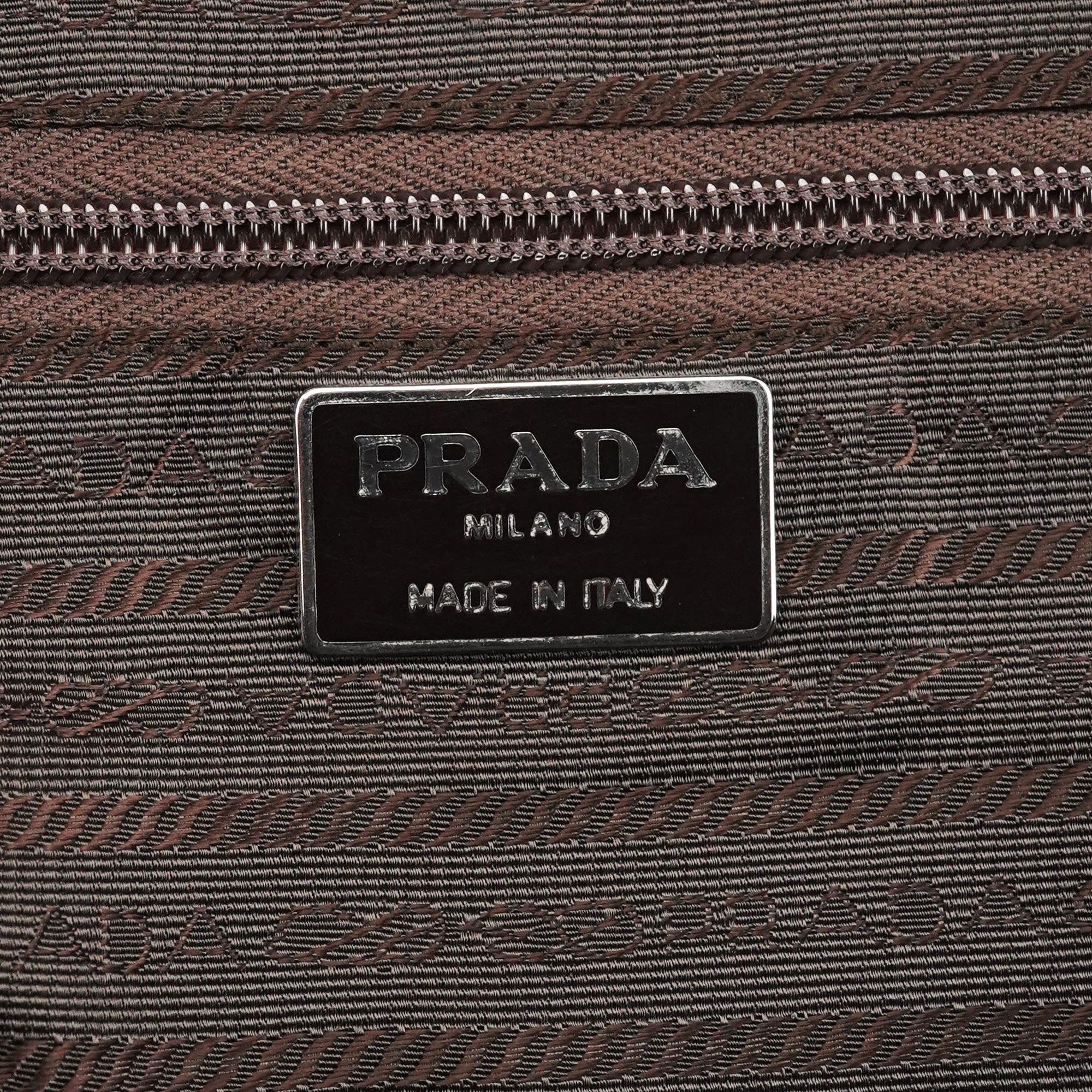 Prada 1995 Green Tessuto Nappa Nylon Tote Bag