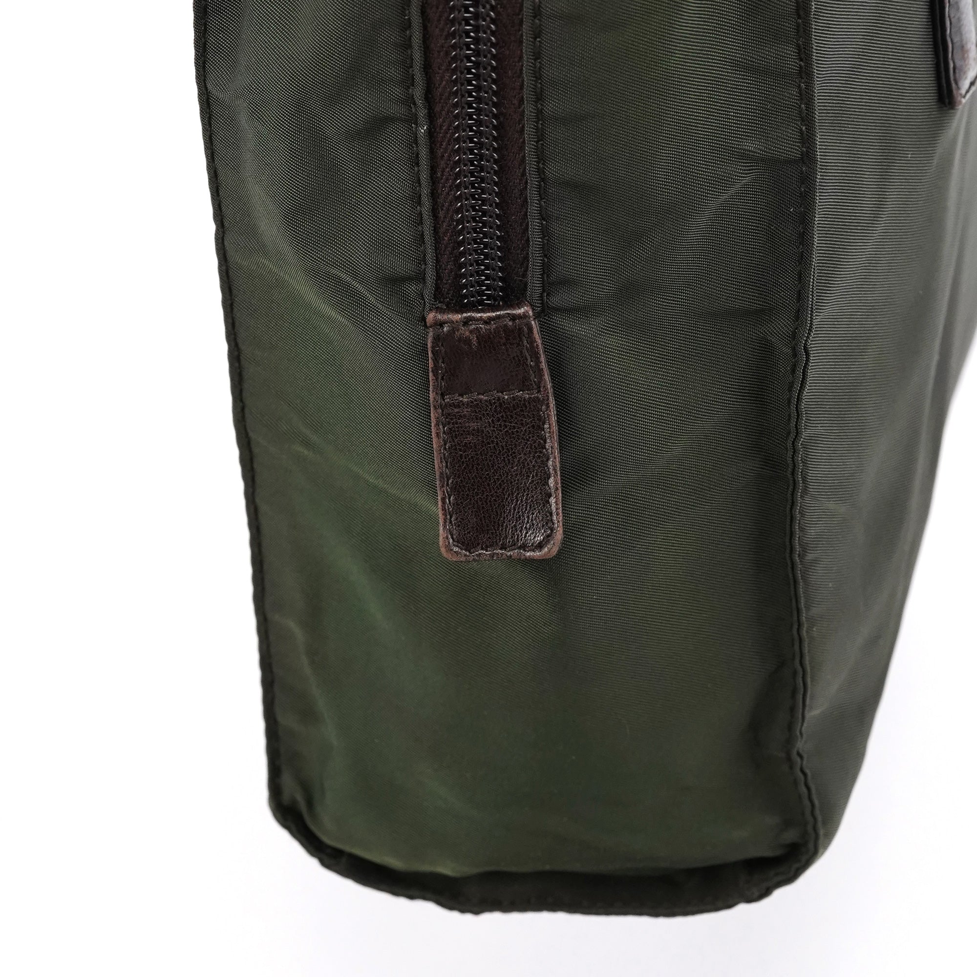 Prada 1995 Green Tessuto Nappa Nylon Tote Bag